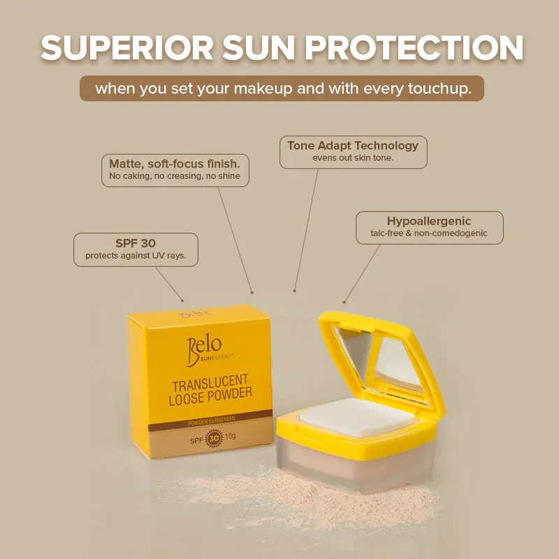 Belo SunExpert Translucent Loose Powder 10g   FREE Tinted Sunscreen 10mL