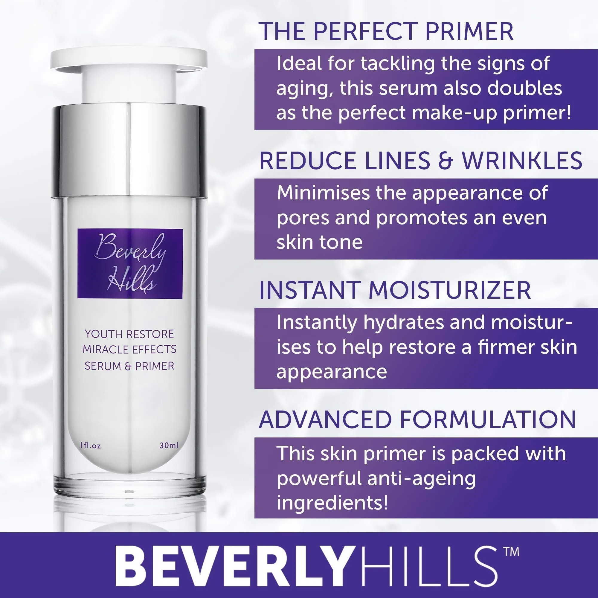 Beverly Hills Anti Ageing Makeup Face Primer that Minimises Pores and Uneven Skin Tone