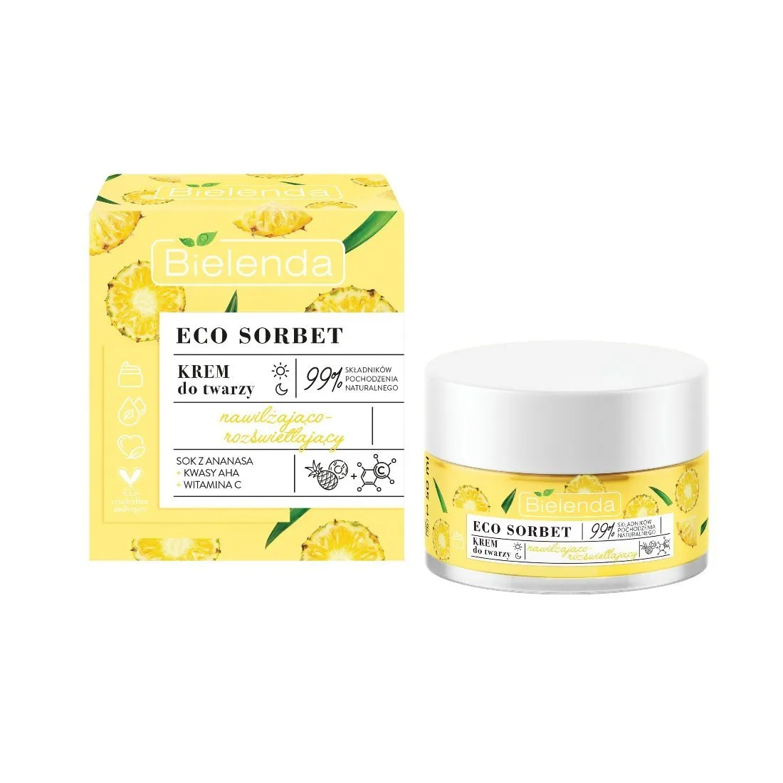 Bielenda ECO SORBET - Pineapple - Moisturizing & Illuminating Cream 50ml