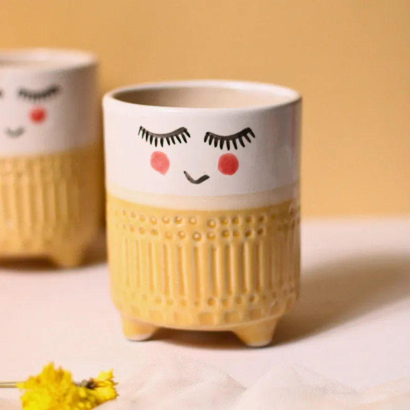 Blush Face Planter - Set Of Three