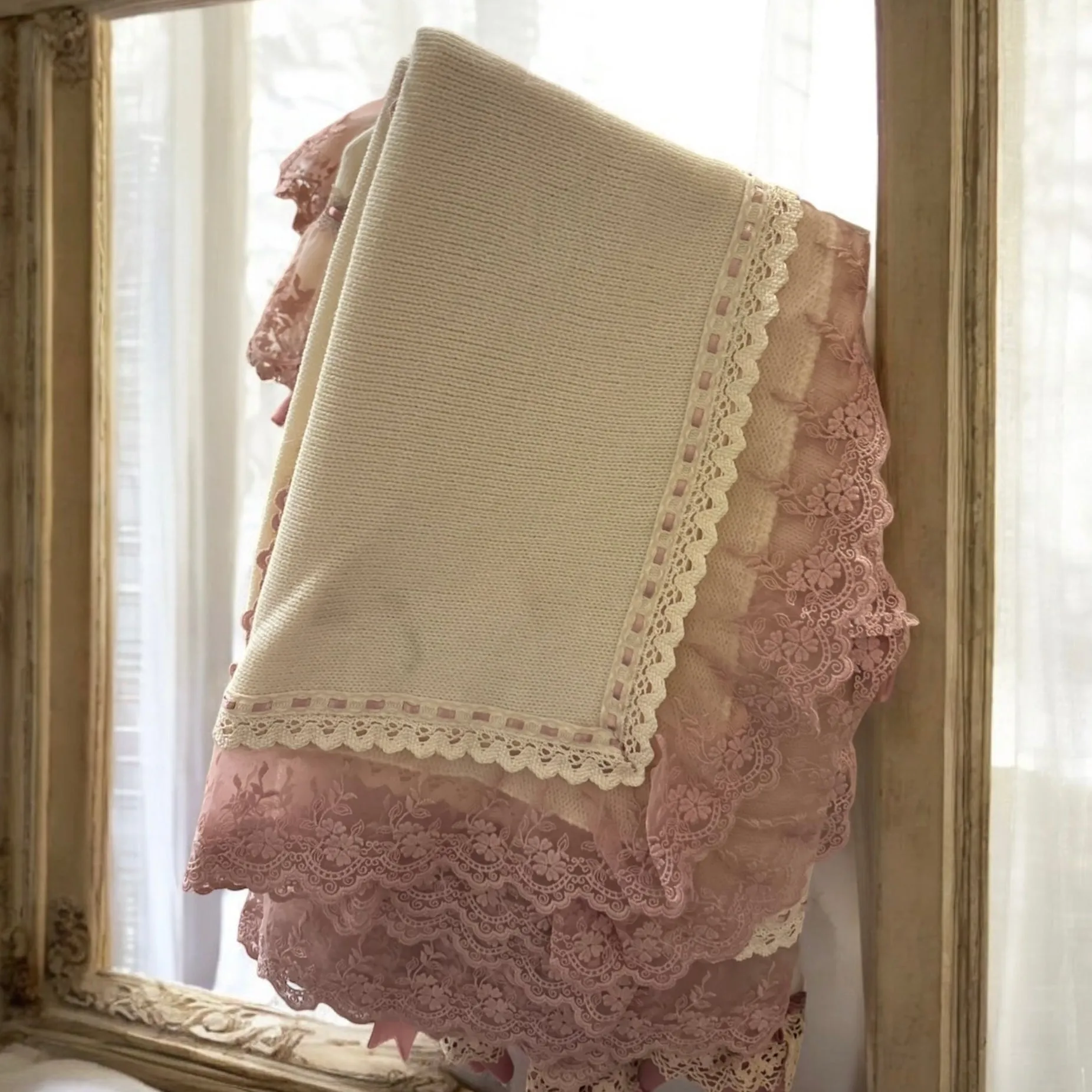 Blush Lace Blanket