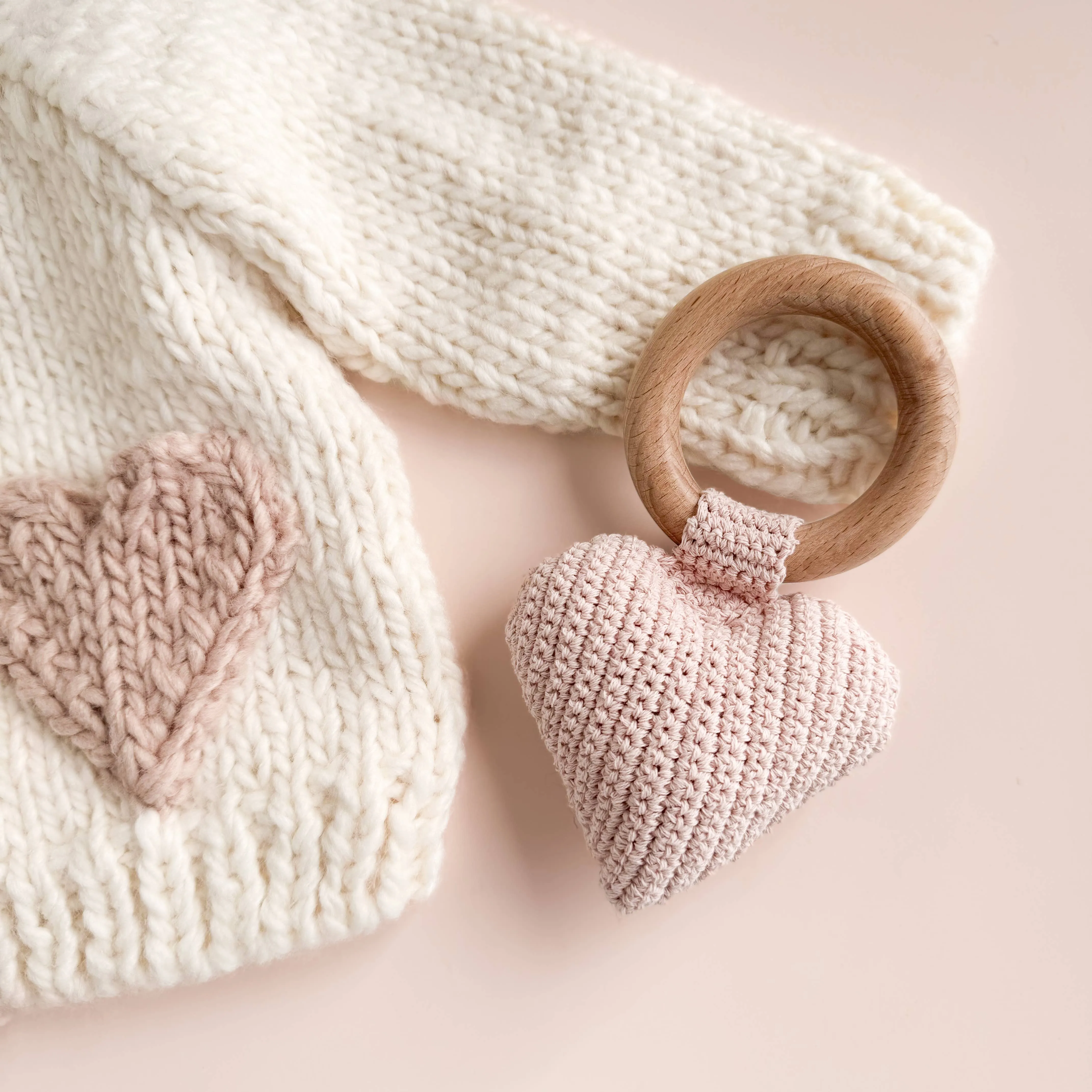 Cotton Crochet Rattle Teether | Heart