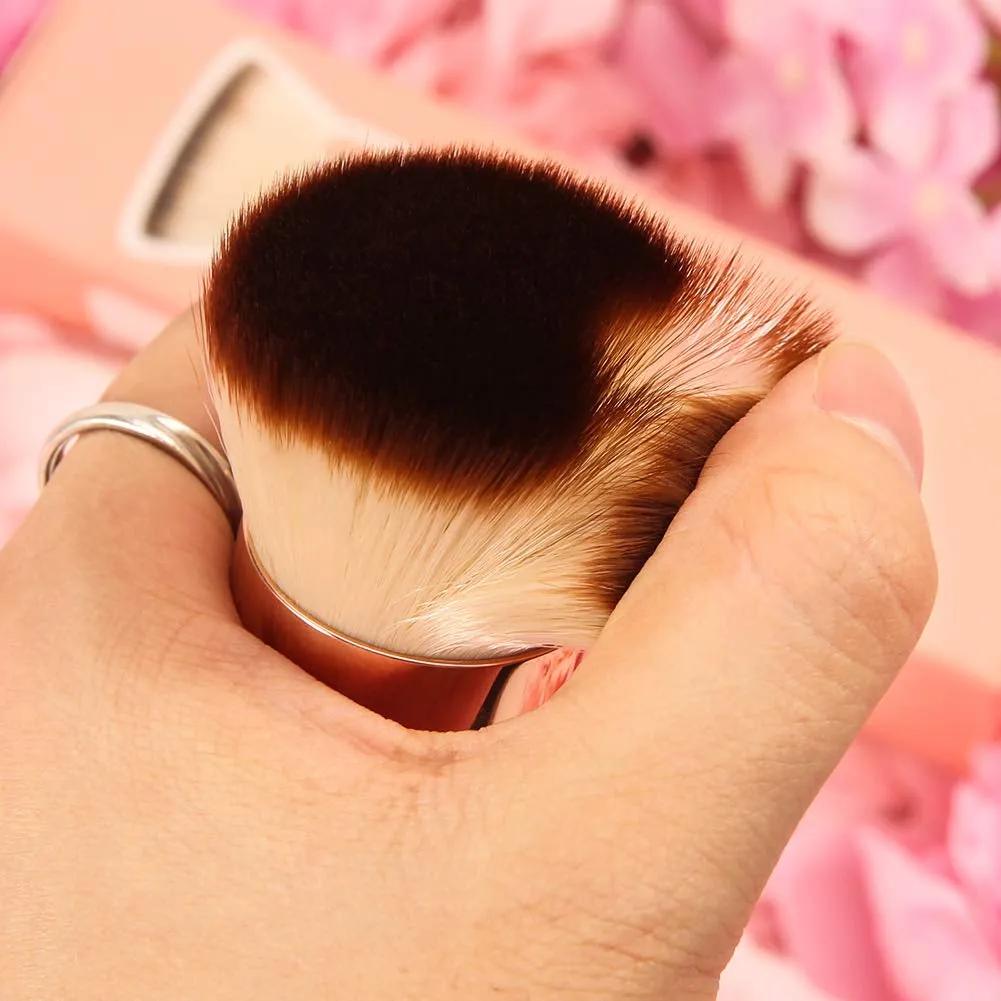 Foundation Brush for Liquid Makeup, Self Tanner Brush Flat Top Kabuki Professional Makeup Brushes Blending Mineral Powder Buffing Stippling Makeup Tools, Pink