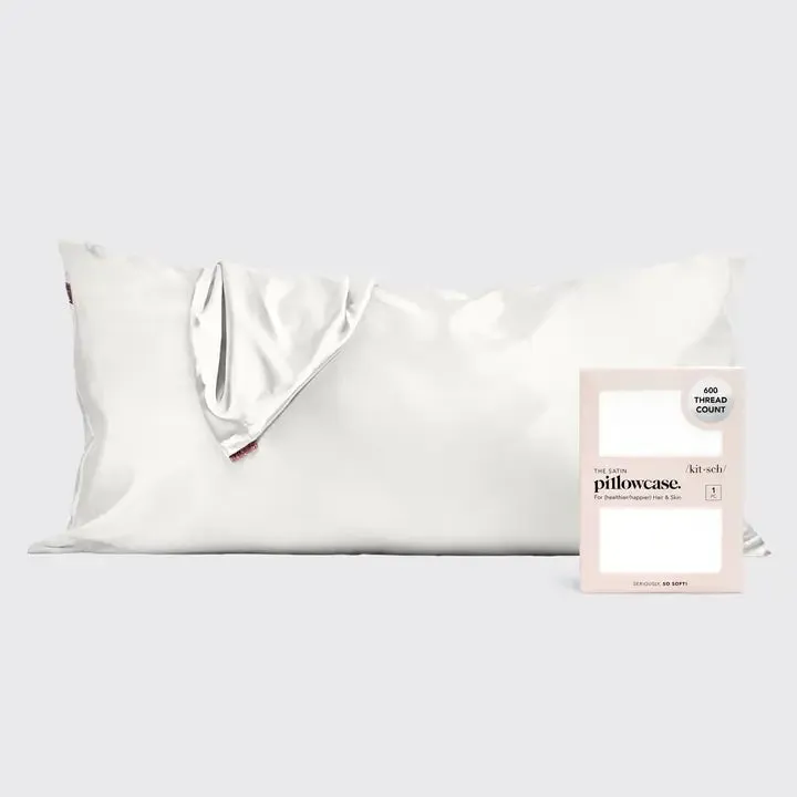 Ivory Satin Pillowcase King