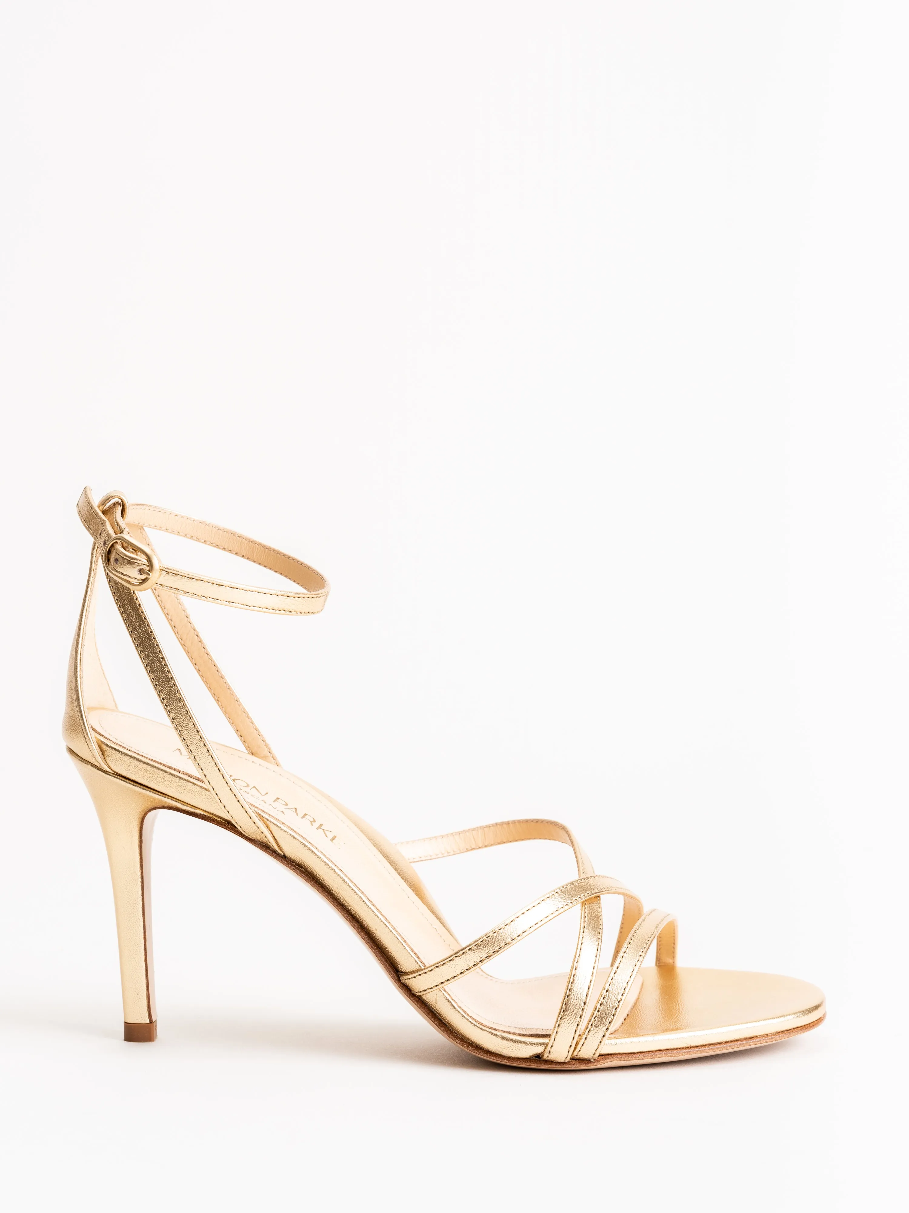 lillian 85mm heel - metallic soft gold