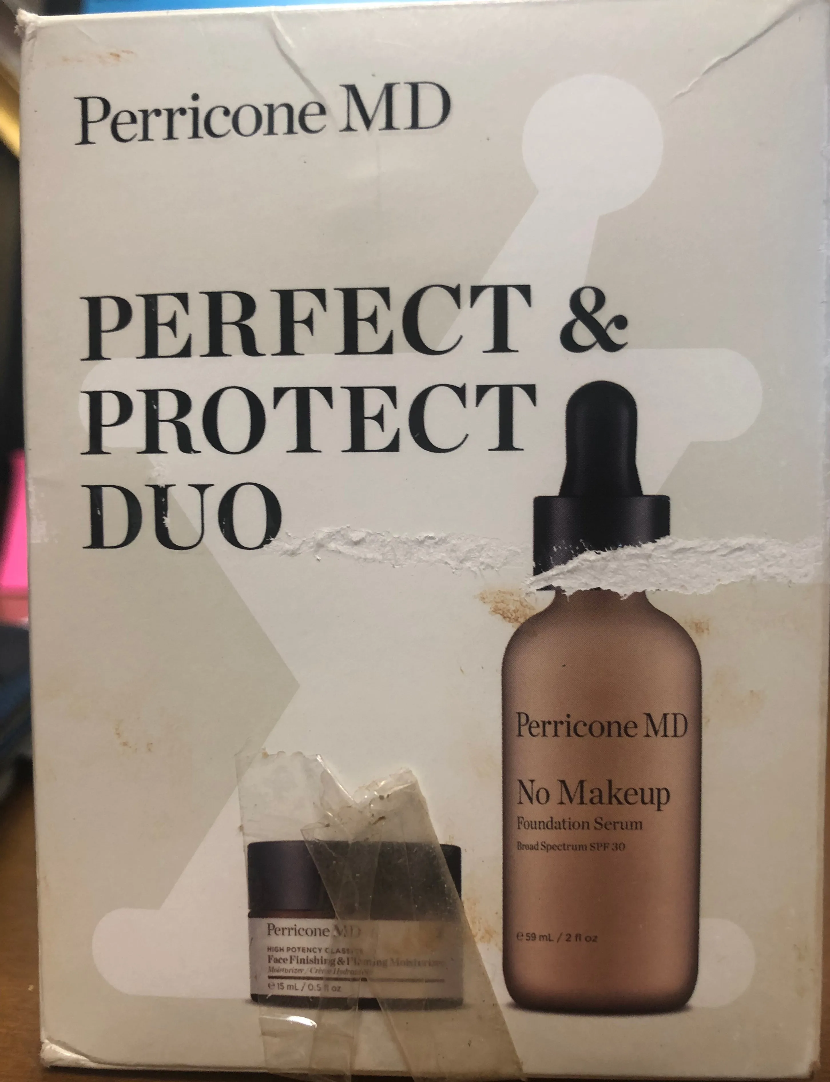 New Perricone MD No Makeup Serum SPF 30 Face Finishing & Firming Moisturizer Set 2oz