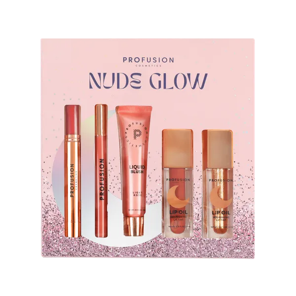 Nude Glow 5 PC Lip & Blush Set