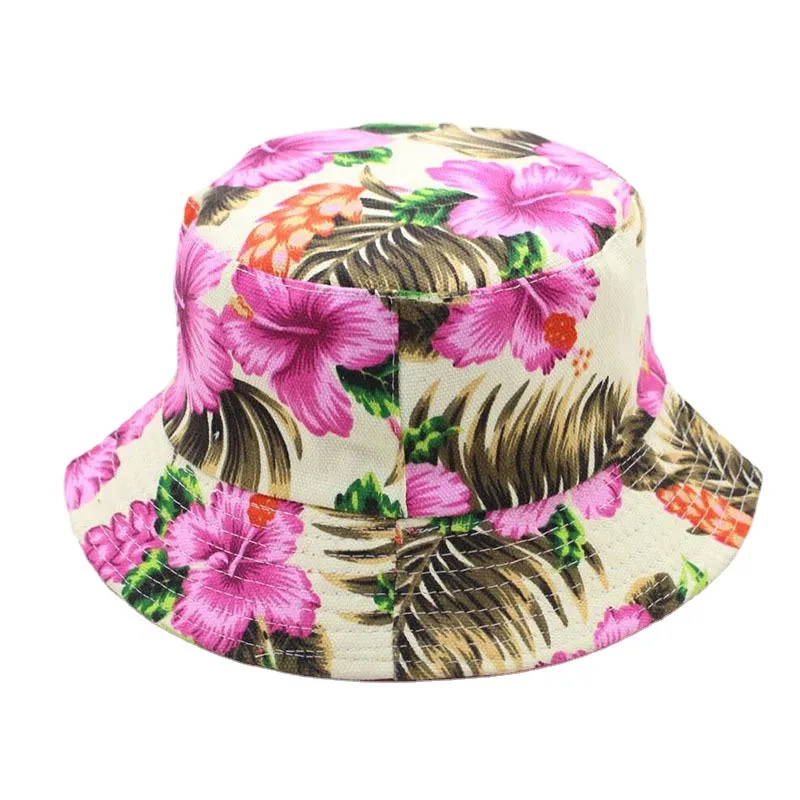 Printed Double-sided Visor With Foldable Cap Sunscreen Visor Fisherman Bucket Hat